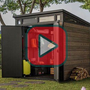 Keter Premium Signature Decocoat 7x7 kolor orzecha włoskiego zamykany schowek z dwiema drzwiami 3