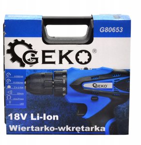 Wiertarko-wkrętarka Geko 18 V 2 x akumulator 1.5 Ah 2