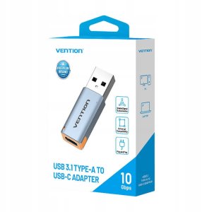 Vention Adapter USB CUAH0, USB-A 3.1 męski do USB-C żeński (szary) 3
