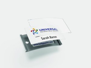 Navneskilt Badgepoint® 80x34 mm, Polar® Classic 35 Medarbejderskiltesæt, skilte med rustfri stålramme, akrylglas og printbare indstik - 20 skilte inkl. 80 indstik 3