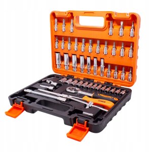 Zestaw narzędzi 1/4" bity nasadki 53el. walizka 2