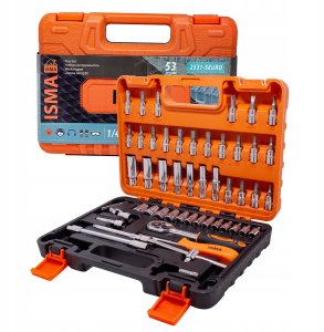 Zestaw narzędzi 1/4" bity nasadki 53el. walizka 3