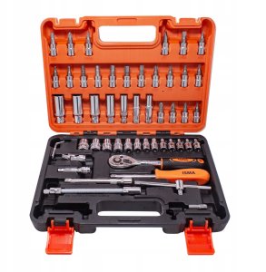 Zestaw narzędzi 1/4" bity nasadki 53el. walizka 5