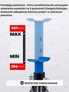 Kobyłki podstawki podpory samochodowe składane 3t (komplet 2szt) 10