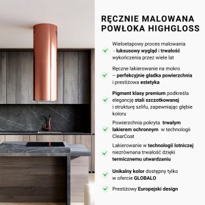 Okap Globalo Okap kuchenny GLOBALO Heweno Isola 39.2 Miedź one size 4
