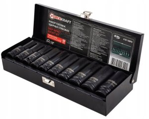 Forcekraft Zestaw nasadek udarowych głębokich 1/2" 10el. (6-kątnych) (10-24mm) 5