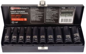 Forcekraft Zestaw nasadek udarowych głębokich 1/2" 10el. (6-kątnych) (10-24mm) 6
