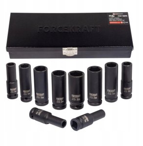 Forcekraft Zestaw nasadek udarowych głębokich 1/2" 10el. (6-kątnych) (10-24mm) 9