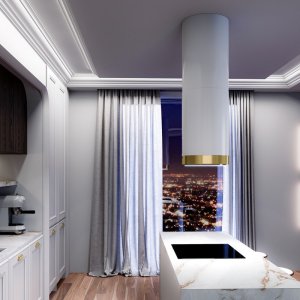 Okap kuchenny GLOBALO Heweno Isola 39.2 WH/Light Gold Mat Ring one size 8