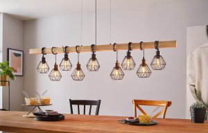 EGLO TOWNSHEND 5 LANGBORD 9L SORT/TRÆ FSC 1