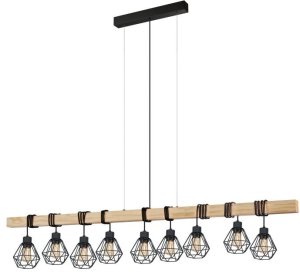 EGLO TOWNSHEND 5 LANGBORD 9L SORT/TRÆ FSC 2