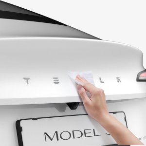 Dekielek Spigen Spigen Tesla Rear Emblem Logo Full Cover, black - Tesla Model 3 2024 4