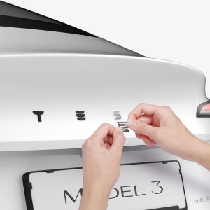 Dekielek Spigen Spigen Tesla Rear Emblem Logo Full Cover, black - Tesla Model 3 2024 5