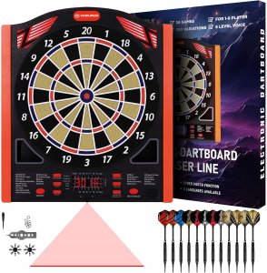 Zestaw WIN.MAX Elektroniczna tarcza do darta z laserem do 8 graczy 12 lotek 1