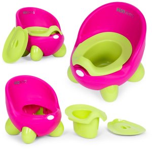 Nocnik toaleta sedes dla dzieci wyjmowany wkład antypoślizgowe nóżki różowo-zielony ECOTOYS EDUKAMP 1