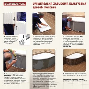 Uniwersalna obudowa pod płytki do wanien prostokątnych 170x90 cm 11