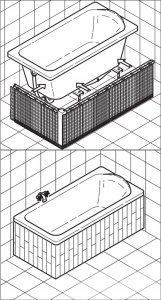 Uniwersalna obudowa pod płytki do wanien prostokątnych 170x90 cm 5