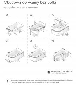 Uniwersalna obudowa pod płytki do wanien prostokątnych 170x90 cm 8