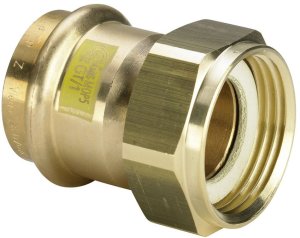 Dwuzłączka z SC 15 x 1/2 braz / (gaz) blyszczacyŁącznik do rur 1