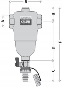 Caleffi DIRTMAG® -Separator zanieczyszczeń z magnesem. Przyłącza z gwintem wewnętrznym 1 1/4` 2