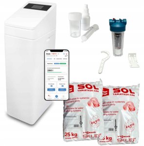 Pakiet: Stacja uzdatniania wody - AquaStilla 25 Smart+filtr mechaniczny+test kropelkowy+2x sól regeneracyjna 25kg 1