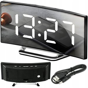 ZEGAR ELEKTRONICZNY MIRROR CLK-03 BIAŁE CYFRY 1