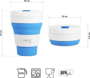DD-Print NILS NC4103 KUBEK SILIKONOWY SKŁADANY 475 ML NIEBIESKI 3