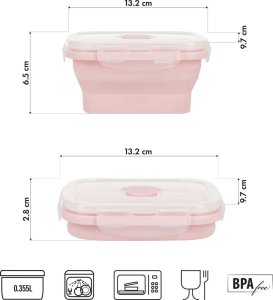 Aptel NILS Pojemnik lunchbox składany różowy 355 ML NC4105 (Ż-ABIS-AK-110-21) 3