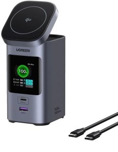 Ładowarka indukcyjna 2w1 / Powerbank Ugreen Nexode 20000mAh, 145W, Qi2, 2x USB-C, USB 1
