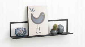 Gallerihylde i metal 7,5 x 45 cm sort 1