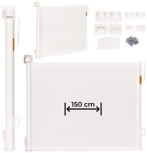Bramka barierka roleta 150 cm ochronna zabezpieczająca na schody i drzwi - beżowa ECOTOYS 1