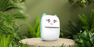 ZESTAW 11 W 1 MINI DRUKARKA PRZENOŚNA BEZPRZEWODOWA NIEBIESKA C28 2