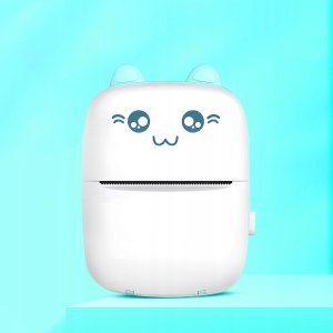 ZESTAW 11 W 1 MINI DRUKARKA PRZENOŚNA BEZPRZEWODOWA NIEBIESKA C28 5