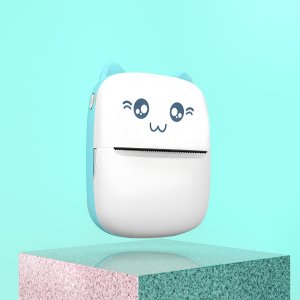 ZESTAW 11 W 1 MINI DRUKARKA PRZENOŚNA BEZPRZEWODOWA NIEBIESKA C28 7