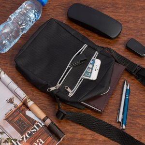 Torba na ramię męska saszetka listonoszka raportówka czarna lekka pojemna P86 2