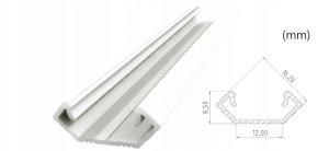 AL12-GLC1-LW-2020: Narożny profil ALU biały lakier 2010mm CORNER white lacquer 1