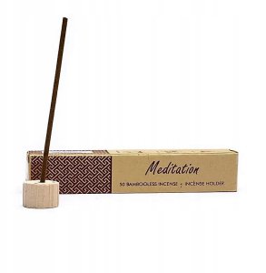 Song of India Meditation Nie zawierające bambusa kadzidła indyjskie z ceramicznym stojakiem 50 szt. 2
