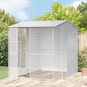 Klatka dla ptaków vidaXL Szara 215x310x247 cm Stal 1