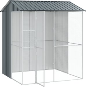 vidaXL Klatka dla ptaków Antracytowa 215x210x247 cm Stal 1