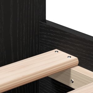vidaXL Rama łóżka bez materaca Czarny Dąb 90x200 cm z drewna inżynieryjnego 2