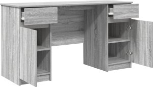 Biurko vidaXL Szare 140 cm x 49 cm 2