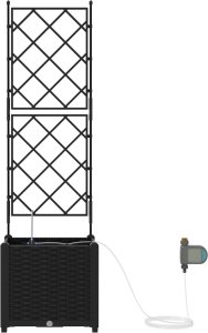 vidaXL Donice do ogrodu z systemem nawadniania czarne 2