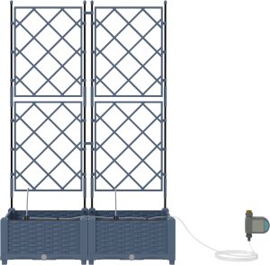 vidaXL Donice ogrodowe z systemem nawadniania 2 szt. Szare 3