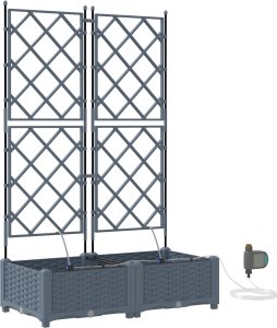 vidaXL Donice ogrodowe z systemem nawadniania 2 szt. Jasnoszary 2