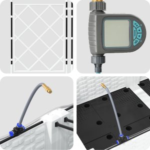 vidaXL Donice ogrodowe z systemem nawadniającym 2 szt. Białe 3