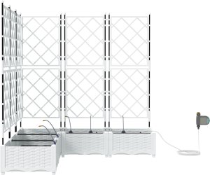 vidaXL Donice ogrodowe z systemem nawadniania 5 szt. Białe 2