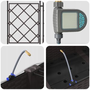 vidaXL Donice ogrodowe z systemem nawadniania 3 szt. Brązowe 7