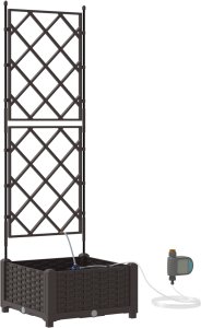 vidaXL Donice ogrodowe z systemem nawadniania Brązowy 2