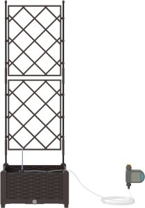 vidaXL Donice ogrodowe z systemem nawadniania Brązowy 3