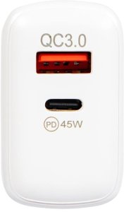 76-029# Ładowarka sieciowa gniazdo usb + usb-c pd 45w gan 4